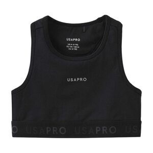 USA Pro Girls Logo Crop Top / Black